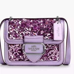 Coach Purple Sequin Mini Shoulder Bag Crossbody